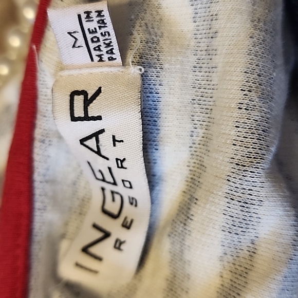 Ingear Womens Blue White Strpied Long Sleeve Hoodie Red Anchor Size Medium - Picture 8 of 9